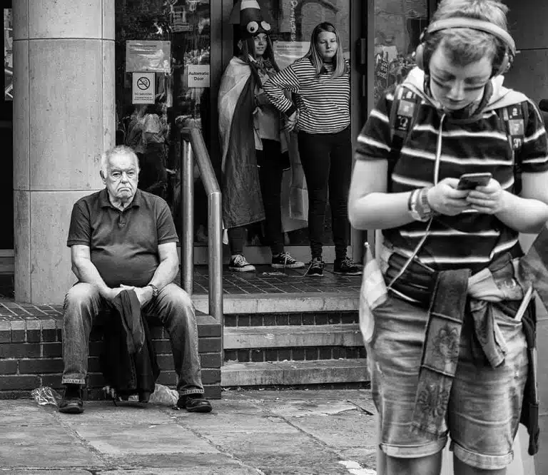 Leeds-Pride-2019-30 A man on a cell phone.