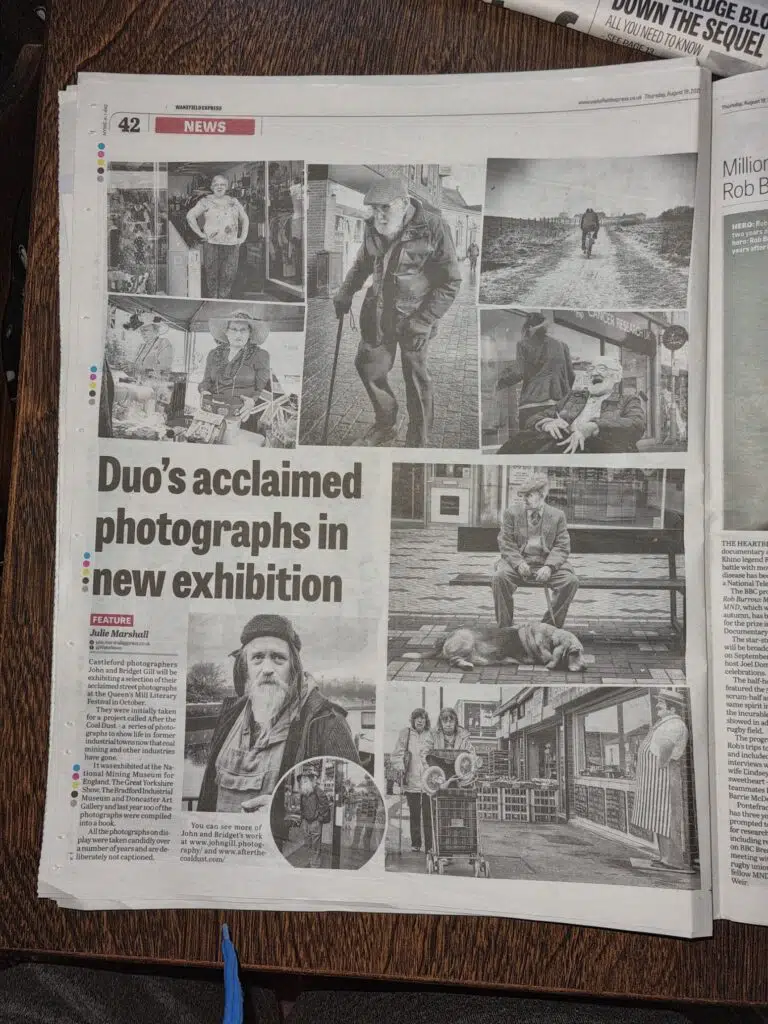 Newspaper article John and Bridget Gill photo exhibition