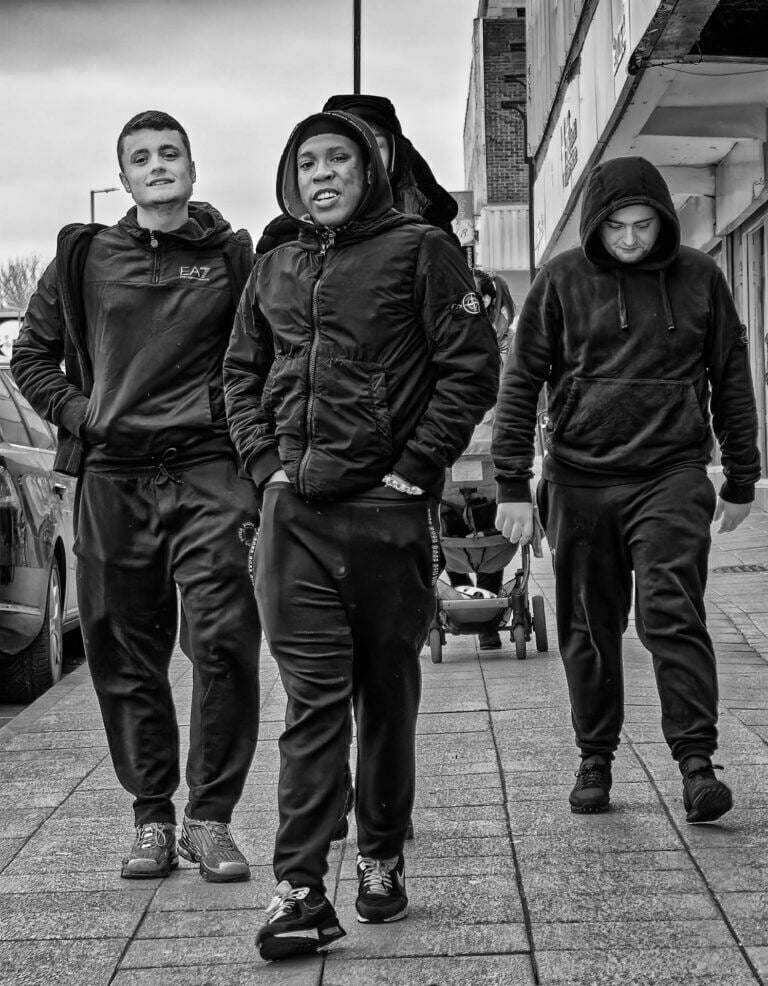 JANUARY teenagers walking down the street