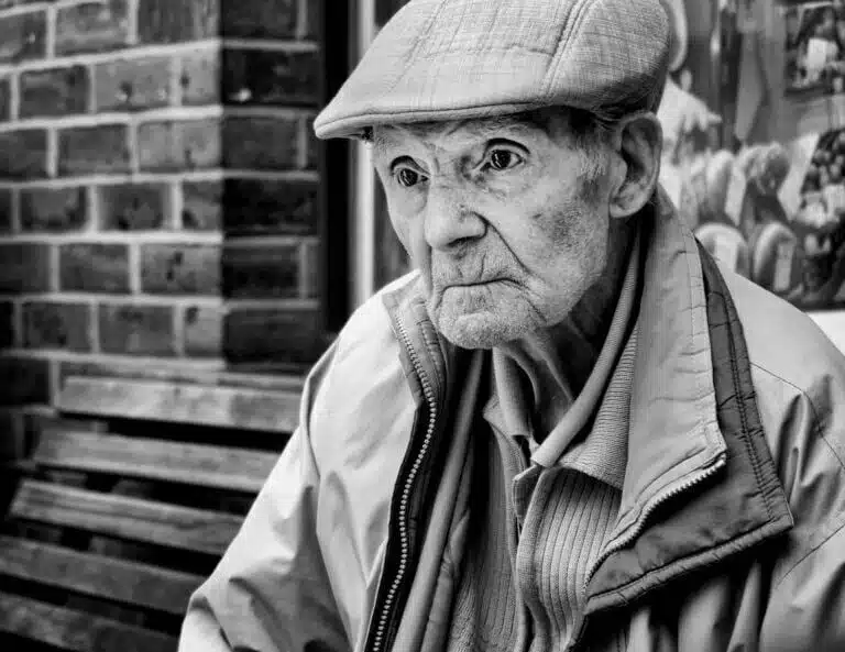 Sad looking old man