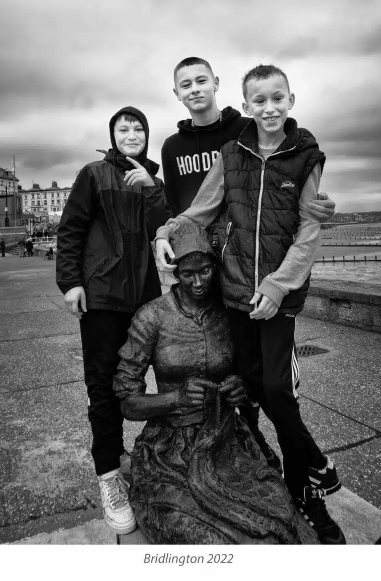Children climbing on Gansey Girl, Bridlington Children climbing on Gansey Girl, Bridlington