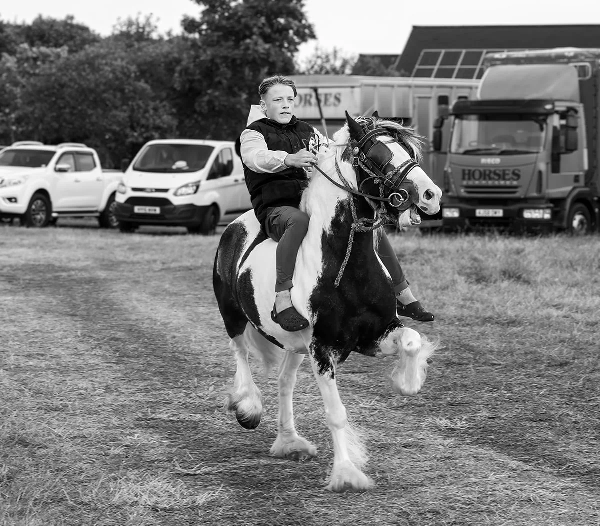 Boy riding horse